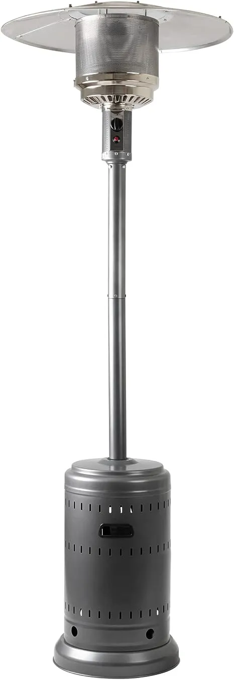 Amazon Basics 46,000 BTU Outdoor Propane Patio Heater with Wheels, Commercial & Residential, Havana Bronze, 32.1 in x 32.1 in x 91.3 in