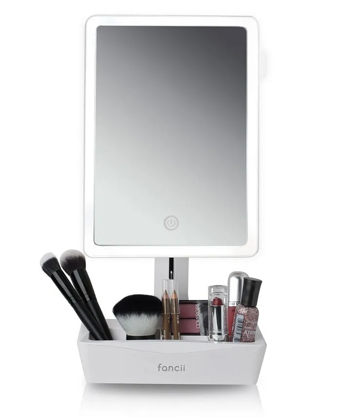 LED Lighted Large Vanity Makeup Mirror with 10X Magnifying Mirror - Dimmable Nat