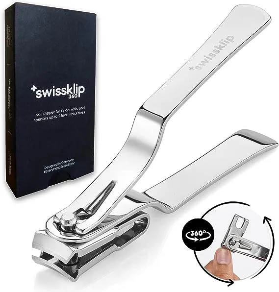 Swissklip Nail Clippers for Men I Well Suited as Finger Nail Clippers Adult I Also Can be Used as Fingernail Clippers for Women I Swissklip Nail Clipprs Rate Among The Best Nail Clippers (1 Pack)