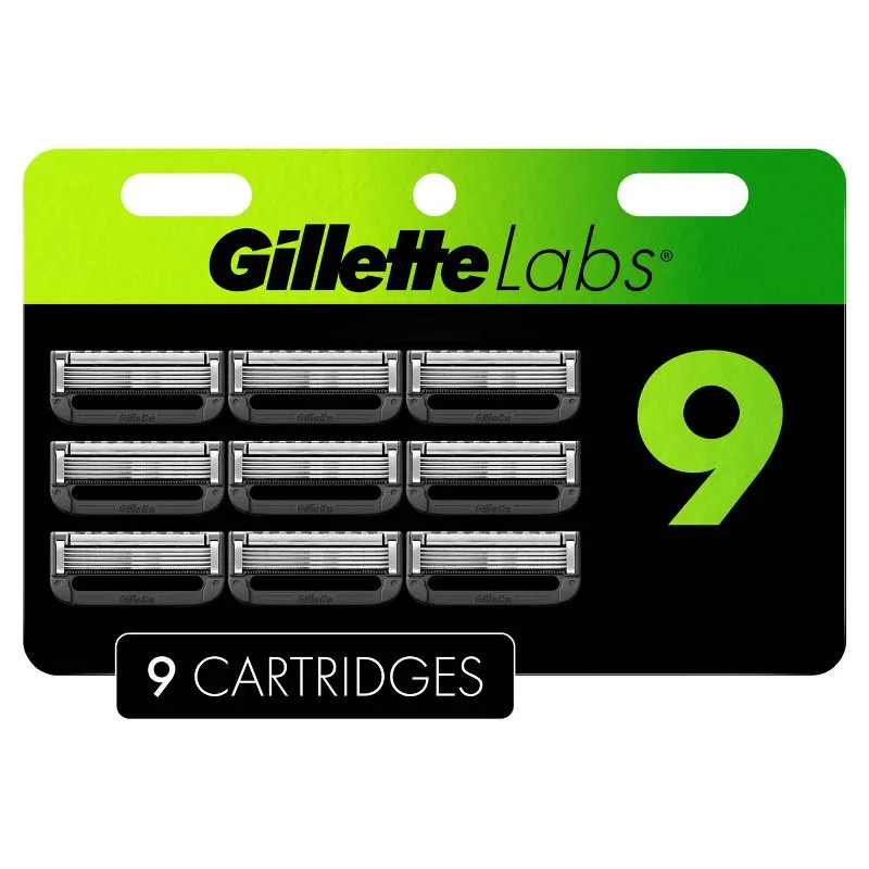 Gillette Labs Mens Razor Blade Refills with Exfoliating Bar Compatible Only with Gillette Labs Razors with Exfoliating Bar and Heated Razor, 4 Razor Blade Cartridges