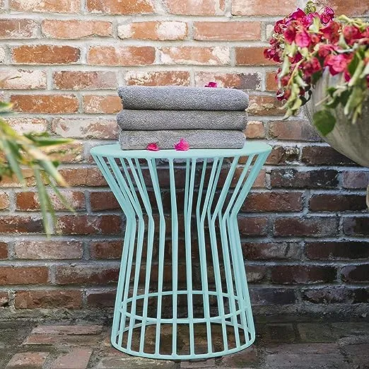 Novogratz Poolside Gossip Collection, Roberta Outdoor/Indoor Side Table, Aqua Haze