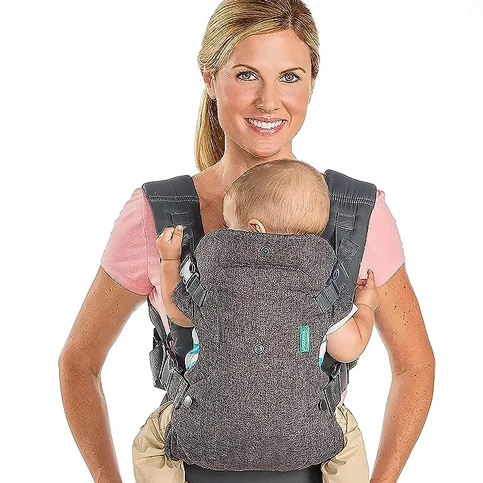 Infantino Flip 4-in-1 Convertible Light & Airy Baby Carrier, 4-Position, 8-32lb, Light Gray