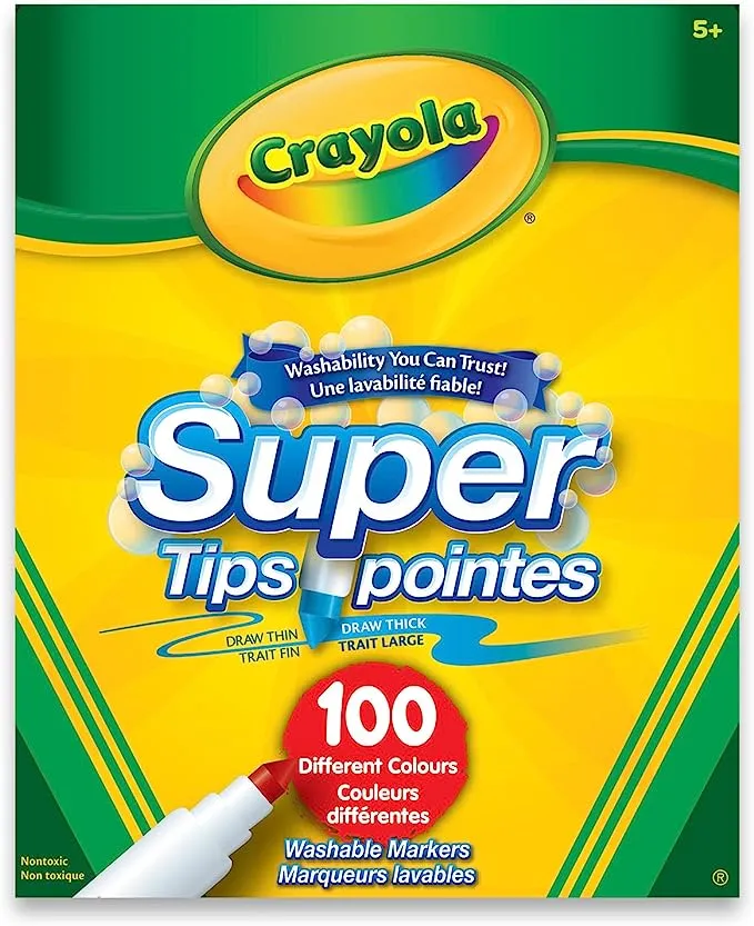 Crayola Super Tips Washable Markers 100 Count