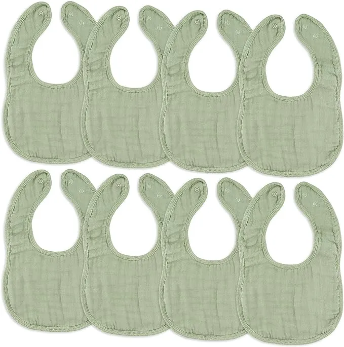 Comfy Cubs Muslin Cotton Baby Bibs - White