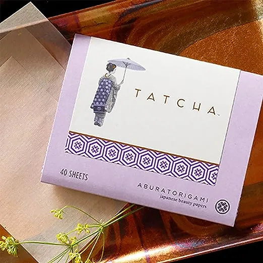 Tatcha Aburatorigami Blotting Papers: 100% Natural Abaca Leaf & Gold Flakes Absorb Excess Oil (40 Pack)