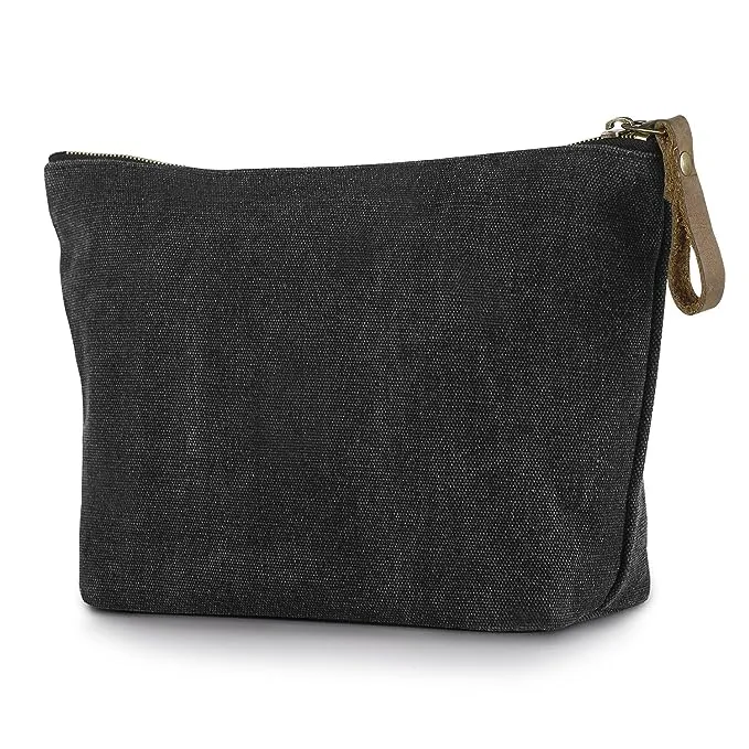 Dark Grey Canvas Large Makeup Bag