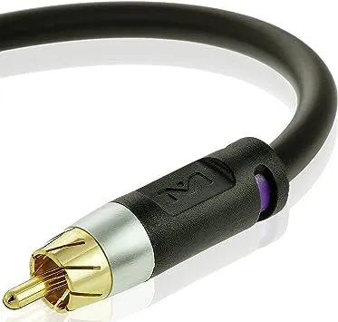 Mediabridge ULTRA Series Subwoofer Cable (15 Feet) - Dual Shielded with Gold Plated RCA to RCA Connectors - BlackMediabridge ULTRA Series Subwoofer Cable (15 Feet) -…