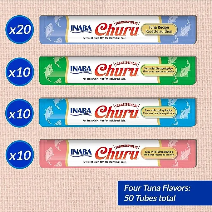 Inaba Churu Tuna & Seafood Variety 50 Tubes