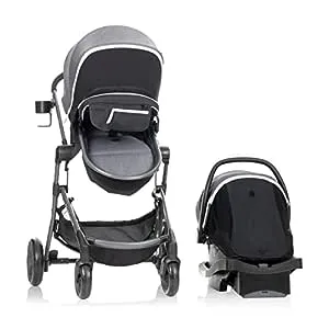 Evenflo Pivot VIZOR Travel System with LiteMax Infant Car Seat (Chasse Black)