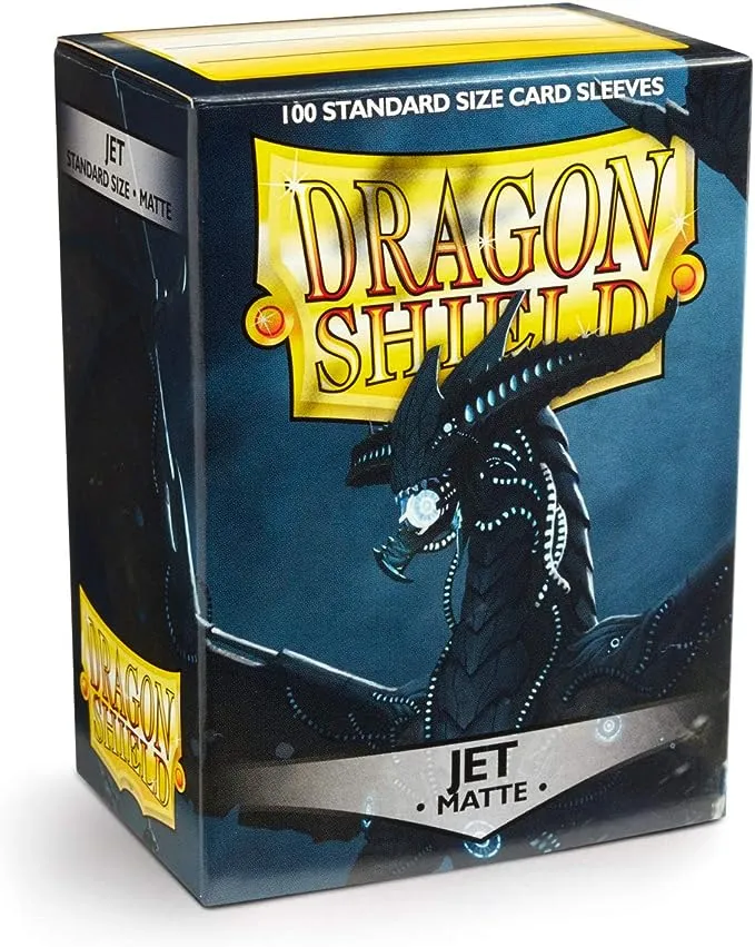 Dragon Shield Standard Size Sleeves – Matte Jet 100CT - Card Sleeves are Smooth & Tough - Compatible with Pokemon, Yugioh, & Magic The Gathering Card Sleeves – MTG, TCG, OCG