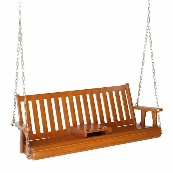 VINGLI Heavy Duty 880 LBS Patio Wooden Porch Swing Upgraded Chains