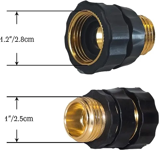 Hourleey Garden Hose Quick Connector, 3/4 Inch Male and Female Garden Hose Fitting Quick Connector (4 Set)