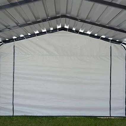 12 ft. W x 20 ft. D Enclosure Kit for Carport with Convenient Drive-Through Access and Heat-Sealed Seams