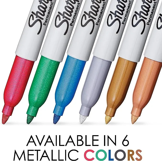 SHARPIE Metallic Permanent Markers, Fine Point, Metallic Silver, 36 Count