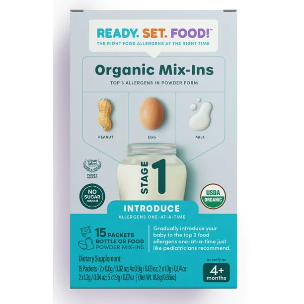 Ready, Set, Food! Early Allergen Introduction Mix-ins Baby Meals - Stage 1 - 15 days - 1oz