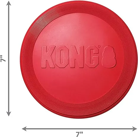 KONG Flyer - Tough Dog Toy - Durable Rubber Flying Disc Dog Toy - Outdoor Dog Toy for Fetch - Dog Chase Toy - Small DogsKONG Flyer - Tough Dog Toy - Durable Rubber Flying Disc…