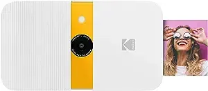 KODAK Smile Instant Camera, 10MP Camera w/2x3 ZINK Printer (White/ Yellow)