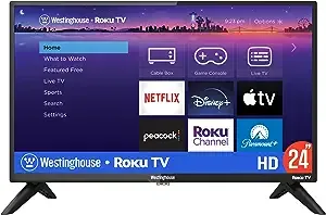 Westinghouse Roku TV - 24 inch Smart TV, 720p LED HD TV with Wi-Fi Connectivity and Mobile App, Flat Screen TV Compatible with Apple Home Kit, Alexa