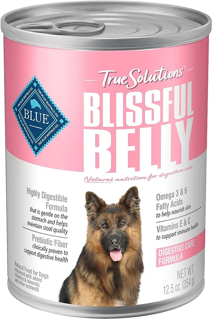 Blue Buffalo True Solutions Blissful Belly Digestive Care Formula Wet Dog Food, 12.5-oz, Case of 12