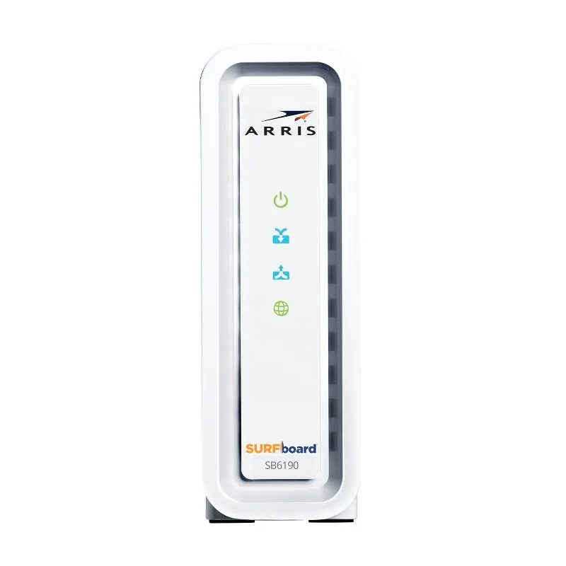 ARRIS SURFboard SB6190 DOCSIS 3.0 32 x 8 Gigabit Cable Modem , Comcast Xfinity, Cox, Spectrum , 1 Gbps Port , 800 Mbps Max Internet Speeds , Easy Set-up with SURFboard Central App , Black