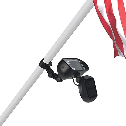 Solar Flag Pole Light, 4 Super-Bright led Flagpole Light Solar Powered Outdoo...