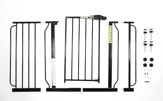 Regalo Extra Wide Easy Step Metal Walk Through Baby Gate - Platinum