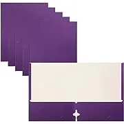 Two Pocket Portfolio Folders, 50-Pack, Purple, Letter Size Paper Folders, by Better Office Products, 50 Pieces, Purple