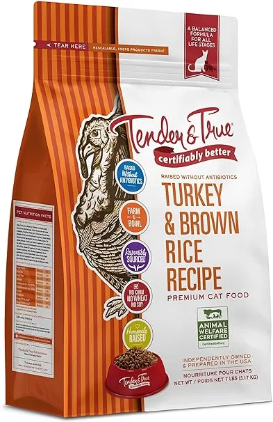 Tender & True Cat Food, Premium, Turkey & Brown Rice Recipe