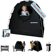 SlumberPod Portable Privacy Pod Blackout with Fan - Black