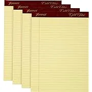 Ampad Gold Fiber Perforated Pad, Size 8-1/2 x 11-3/4 Inches, 20 Pound Paper, Canary Yellow Color, Legal Ruling, 50 Sheets Per Pad, Pack of 4 Pads (20-032R)Ampad Gold Fiber Perforated Pad, Size 8-1/2 x 11-3/4 Inc…