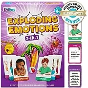 SkillEase Exploding Emotions Flashcards and Game: 2 in 1, Social Emotional Learning, Emotion and Feeling Cards for Kids, Teaches Social Skills in a Hilarious Family Game, Autism Game for Therapy