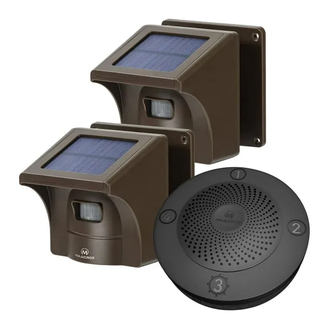 eMACROS 1/2 Mile Long Range Solar Wireless Driveway Alarm Outdoor Security Alert System