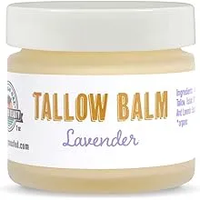 Buffalo Gal Grassfed Beauty - Tallow Balm, Tallow Grass Fed Balm Infused with Tsubaki and Lavender Oil, Nutrient-Rich Body Moisturizers, All-Natural Body Skin Care Products, Lavender Scent, 2 oz