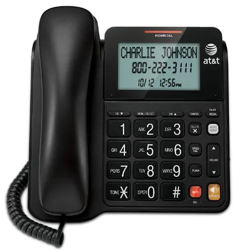 AT&T ATTCL2940 Single Line Corded Phone, Black