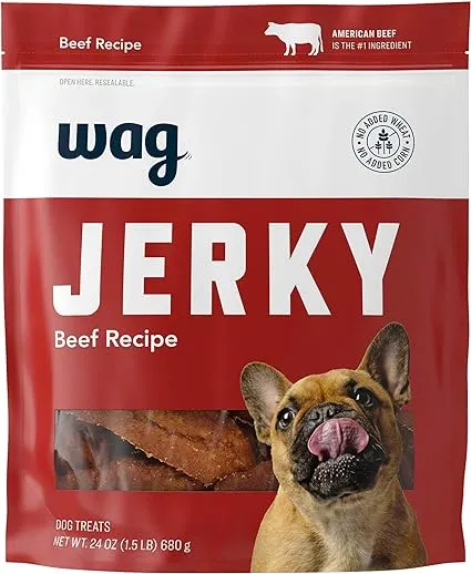 Amazon Brand - Wag Soft & Tender American Jerky Dog Treats -Chicken Recipe (24 oz)