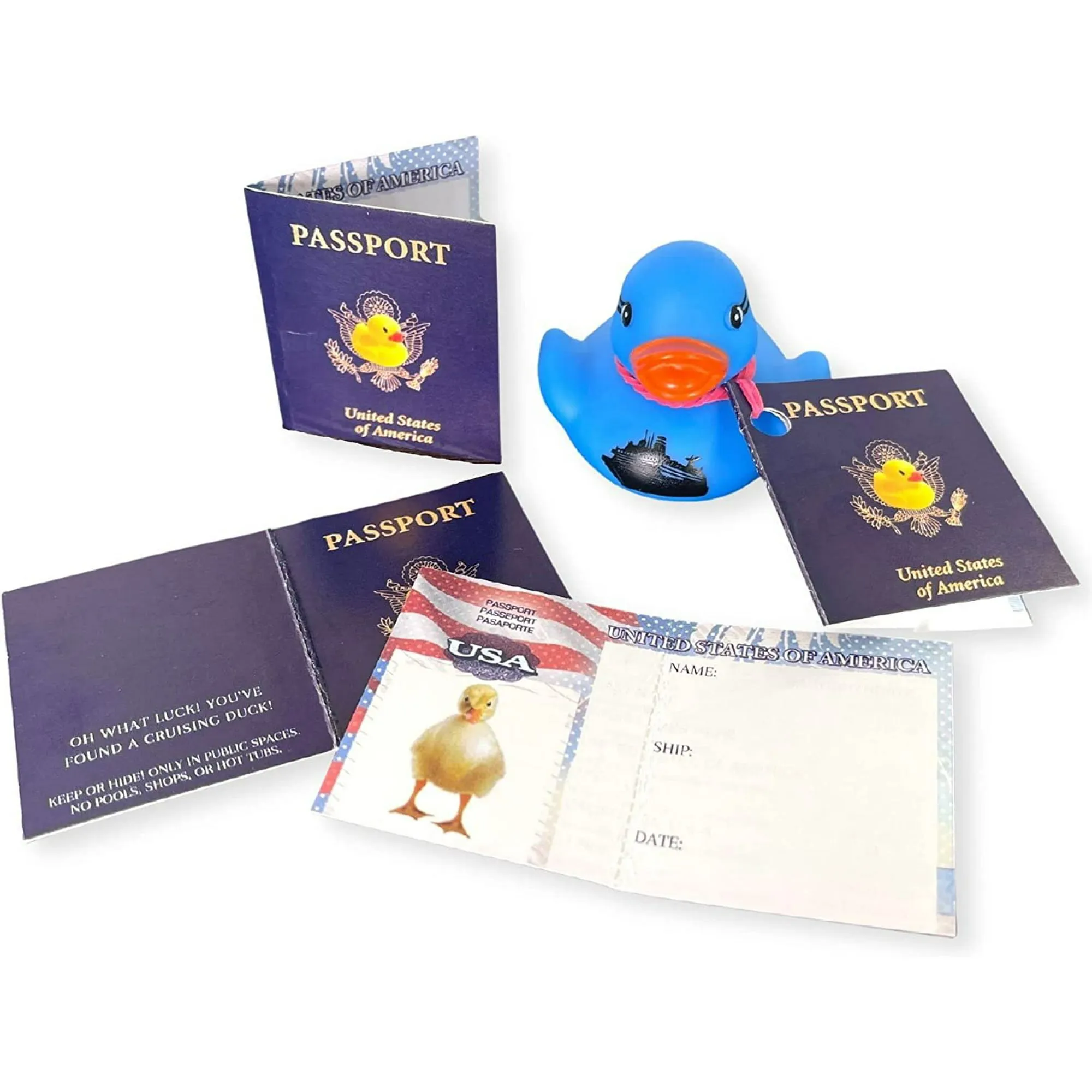 Passport Cruising Ducks Tag for Cruise Ship Game Attach to Rubber Sailing Duck | 50 pk | Mini 2 x 1.75” Hole Punch & Fold DIY Cruise Line Carnival Royal Caribbean What Luck You Found a Cruising Duck