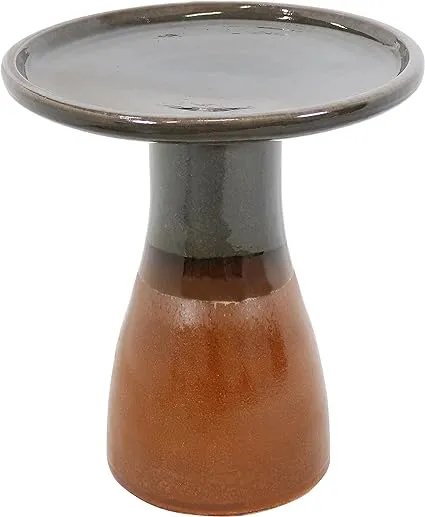 Sunnydaze Ceramic Bird Bath - Dusty Rose