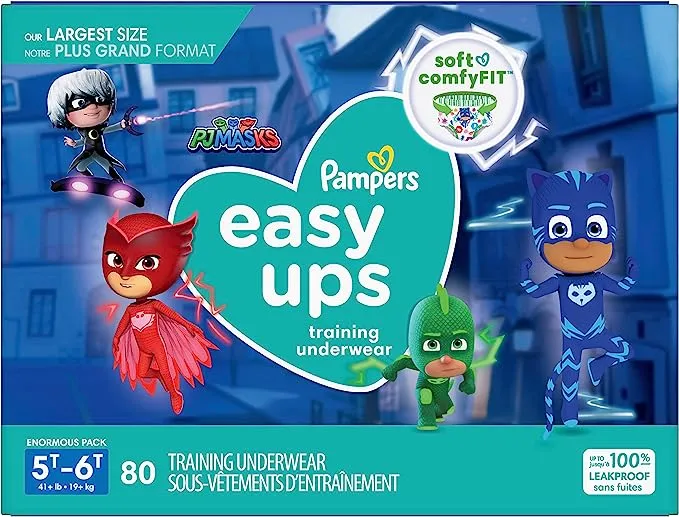 Pampers Easy Ups Boys & Girls Training Pants 5T-6T, 80 count