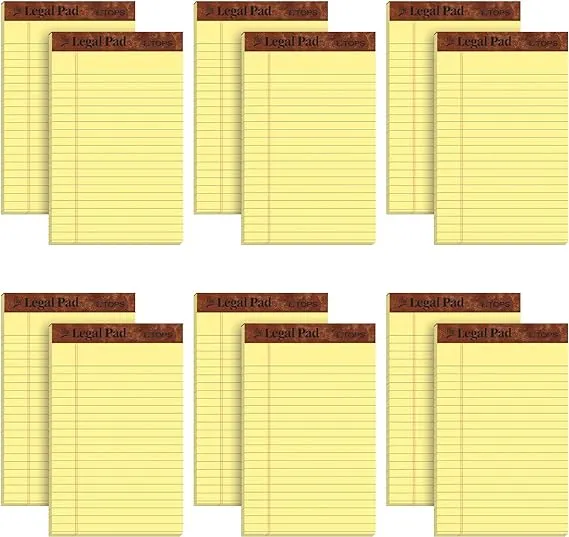 Tops The Legal Pad Perforated Pads, Wide-legal Rule, 8.5 x 14, Canary, 50 Sheets, Dozen