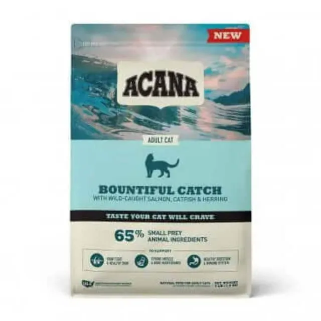 ACANA Bountiful Catch Dry Cat Food for Adult Cats, Salmon and Whole Herring Recipe, Fish Cat Food, 10lb