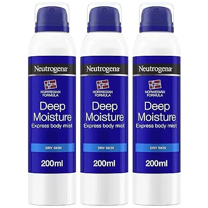 Neutrogena Norwegian Formula Deep Moisture Express Body Mist Moisturizer for Dry Skin, 200 ml (Pack of 3)