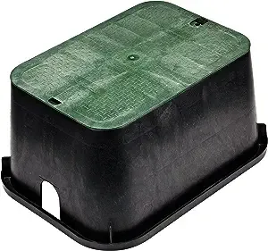 13 in. X 20 in. Jumbo Rectangular Valve Box and Cover, Black Box, Green ICV Cover