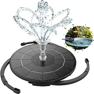 AISITIN 3.5W DIY Solar Fountain Pump for Water Feature Outdoor Solar Bird Bath Fountain with Multiple Nozzles, Solar Powered Water Fountain for Garden