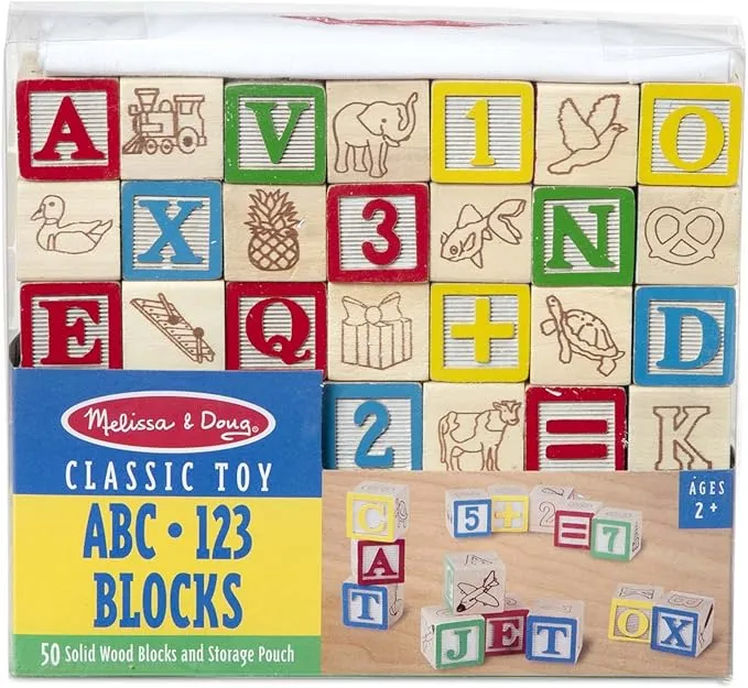 Melissa Doug Wooden ABC/123 Blocks