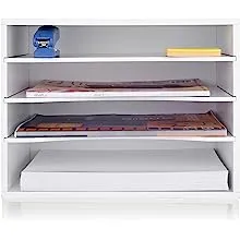 Schreibtisch-Papier-Organizer, Holz-Papier-Organizer, Aufbewahrung, Büro, Papierregale, Briefablage, Aktensortierer mit verstellbaren Ablagen für Home Office