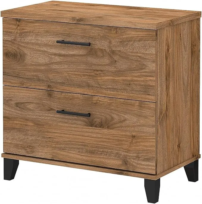 Bush Furniture Somerset 2 Drawer Lateral File Cabinet in Fresh Walnut