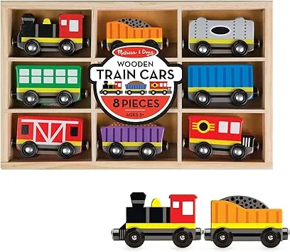 Melissa & Doug Wooden Train Cars