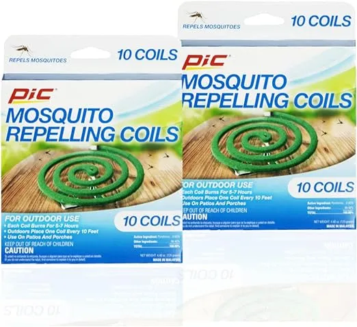 Pic Mosquito Repelling Coils, 10 Count Box, 2 Pack - 20 Repellant Coils Total