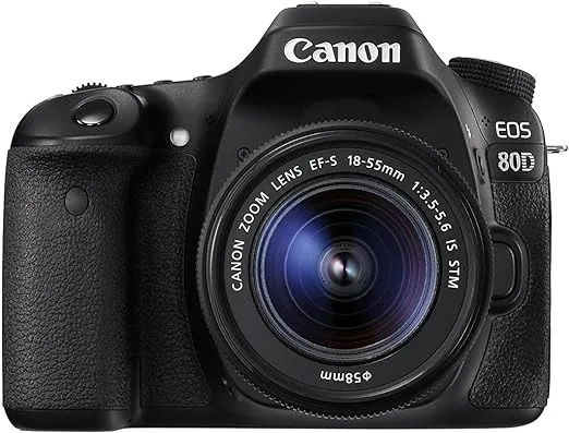 Canon EOS 80D Digital SLR Kit with EF-S 18-55mm f/3.5-5.6 Image Stabilization STM Lens - Black (Renewed)