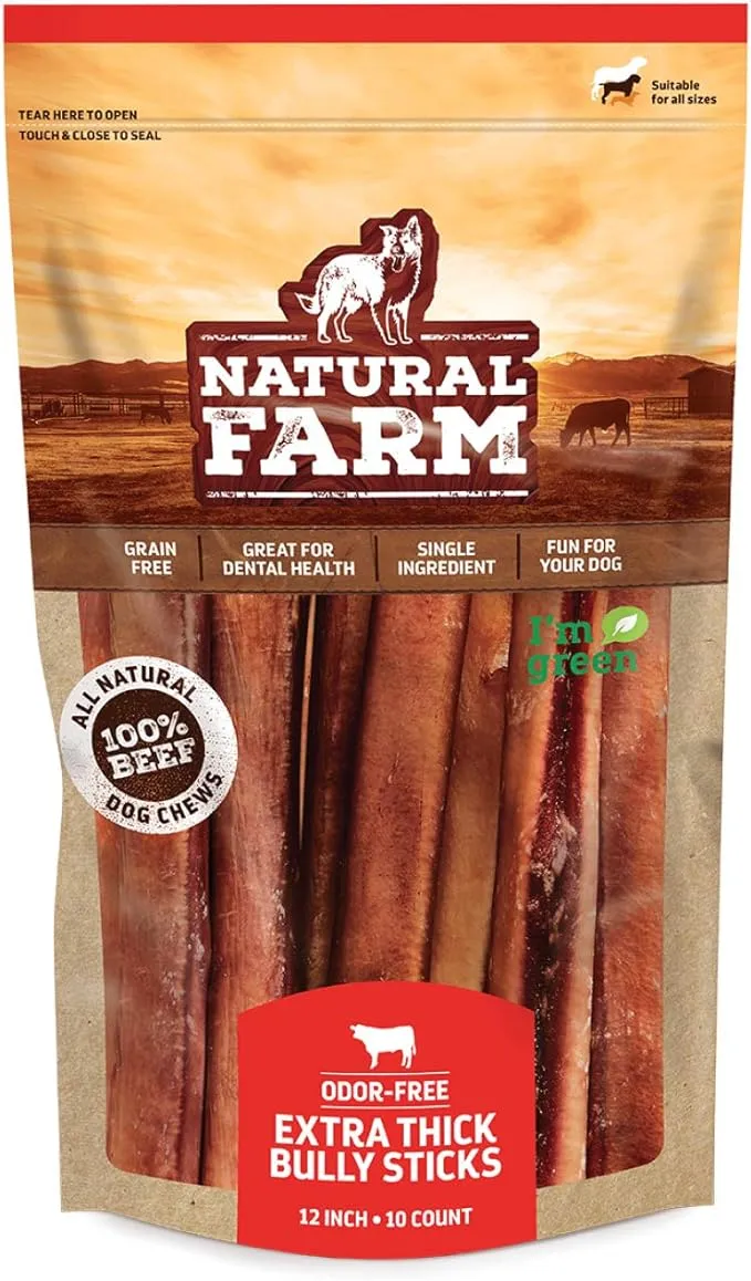 Natural Farm Bully Sticks Odor Free